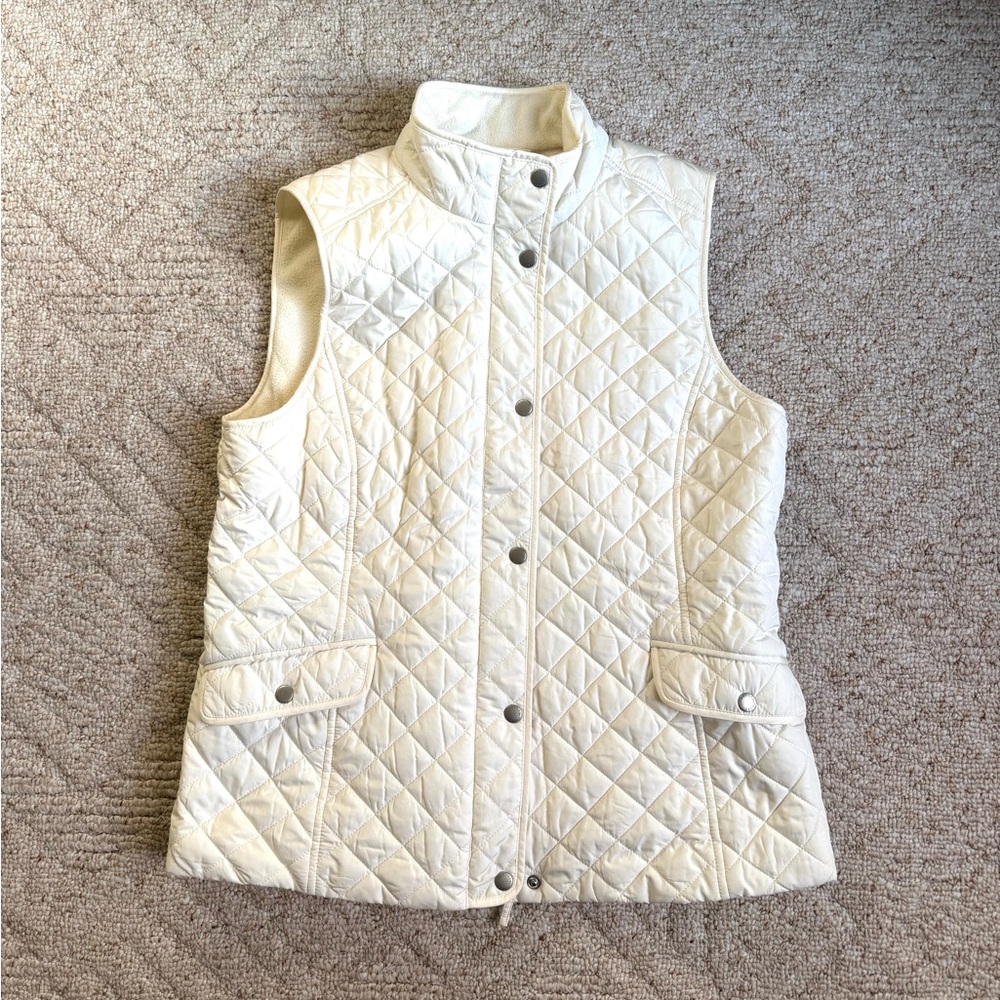 Talbots Women's Quilted Cream Vest
